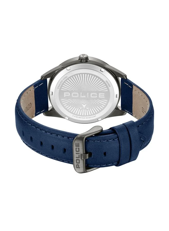 Police blue Men's Styleshift Blue Dial Genuine Leather Strap Analog Watch for Men, 43mm for Men | Best Price UAE